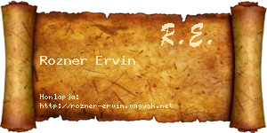 Rozner Ervin névjegykártya