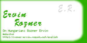 ervin rozner business card